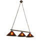 Meyda Lighting Sutter 60" 3-Light Timeless Bronze Island Pendant Light With Amber Mica Shade Glass