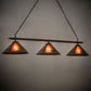 Meyda Lighting Sutter 68232 60" 3-Light Timeless Bronze Island Pendant Light With Amber Mica Shade Glass