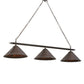 Meyda Lighting Sutter 68232 60" 3-Light Timeless Bronze Island Pendant Light With Amber Mica Shade Glass