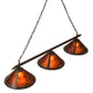 Meyda Lighting Sutter 68232 60" 3-Light Timeless Bronze Island Pendant Light With Amber Mica Shade Glass