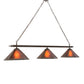 Meyda Lighting Sutter 68232 60" 3-Light Timeless Bronze Island Pendant Light With Amber Mica Shade Glass