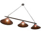 Meyda Lighting Sutter 68232 60" 3-Light Timeless Bronze Island Pendant Light With Amber Mica Shade Glass