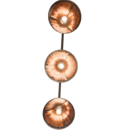 Meyda Lighting Sutter 68232 60" 3-Light Timeless Bronze Island Pendant Light With Amber Mica Shade Glass