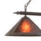 Meyda Lighting Sutter 68232 60" 3-Light Timeless Bronze Island Pendant Light With Amber Mica Shade Glass