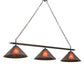 Meyda Lighting Sutter 68232 60" 3-Light Timeless Bronze Island Pendant Light With Amber Mica Shade Glass