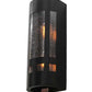 Meyda Lighting Sutter 7" 2-Light Craftsman Brown Wall Sconce With Clear Seeded Art Shade Glass