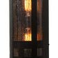Meyda Lighting Sutter 7" 2-Light Craftsman Brown Wall Sconce With Clear Seeded Art Shade Glass