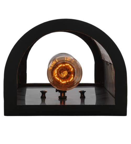 Meyda Lighting Sutter 7" 2-Light Craftsman Brown Wall Sconce With Clear Seeded Art Shade Glass