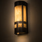 Meyda Lighting Sutter 7" 2-Light Timeless Bronze Wall Sconce With Beige Sahara Taupe Idalight Shade Glass