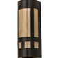 Meyda Lighting Sutter 7" 2-Light Timeless Bronze Wall Sconce With Beige Sahara Taupe Idalight Shade Glass