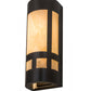 Meyda Lighting Sutter 7" 2-Light Timeless Bronze Wall Sconce With Beige Sahara Taupe Idalight Shade Glass