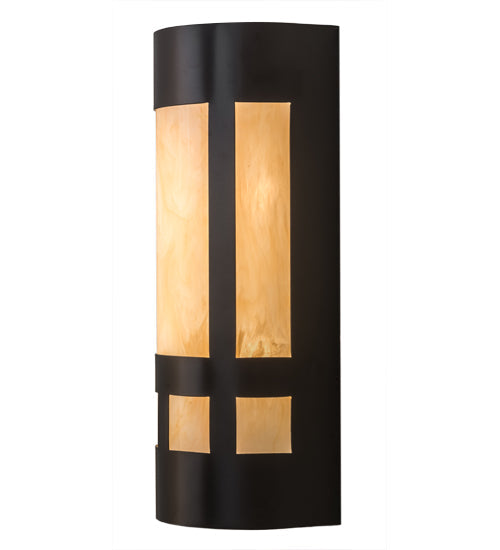 Meyda Lighting Sutter 7" 2-Light Timeless Bronze Wall Sconce With Beige Sahara Taupe Idalight Shade Glass