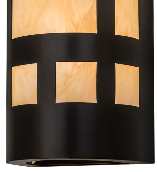 Meyda Lighting Sutter 7" 2-Light Timeless Bronze Wall Sconce With Beige Sahara Taupe Idalight Shade Glass