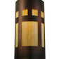 Meyda Lighting Sutter 7" Craftsman Copper Wall Sconce With Beige Art Shade Glass