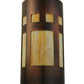 Meyda Lighting Sutter 7" Craftsman Copper Wall Sconce With Beige Art Shade Glass
