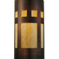 Meyda Lighting Sutter 7" Craftsman Copper Wall Sconce With Beige Art Shade Glass
