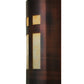 Meyda Lighting Sutter 7" Craftsman Copper Wall Sconce With Beige Art Shade Glass