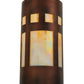 Meyda Lighting Sutter 7" Craftsman Copper Wall Sconce With Beige Irridescent Shade Glass
