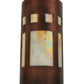 Meyda Lighting Sutter 7" Craftsman Copper Wall Sconce With Beige Irridescent Shade Glass
