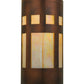 Meyda Lighting Sutter 7" Craftsman Copper Wall Sconce With Beige Irridescent Shade Glass
