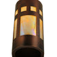 Meyda Lighting Sutter 7" Craftsman Copper Wall Sconce With Beige Irridescent Shade Glass