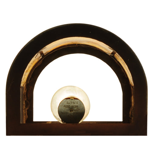 Meyda Lighting Sutter 7" Craftsman Copper Wall Sconce With Beige Irridescent Shade Glass