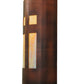 Meyda Lighting Sutter 7" Craftsman Copper Wall Sconce With Beige Irridescent Shade Glass