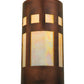 Meyda Lighting Sutter 7" Craftsman Copper Wall Sconce With Beige Irridescent Shade Glass