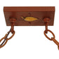 Meyda Lighting Swamp 46" 6-Light Rust Island Pendant Light With Orange & Blue Green Shade Glass