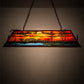 Meyda Lighting Swamp 46" 6-Light Rust Island Pendant Light With Orange & Blue Green Shade Glass