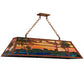 Meyda Lighting Swamp 46" 6-Light Rust Island Pendant Light With Orange & Blue Green Shade Glass