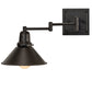 Meyda Lighting SwingArm 8" Textured Black & Pewter Wall Sconce