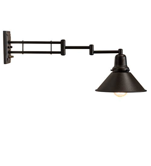 Meyda Lighting SwingArm 8" Textured Black & Pewter Wall Sconce