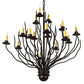 Meyda Lighting Sycamore 42" 16-Light Timeless Bronze Chandelier With Amber Faux Candlelight
