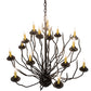 Meyda Lighting Sycamore 42" 16-Light Timeless Bronze Chandelier With Amber Faux Candlelight