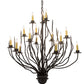 Meyda Lighting Sycamore 42" 16-Light Timeless Bronze Chandelier With Amber Faux Candlelight