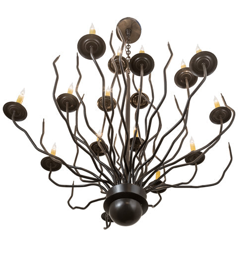 Meyda Lighting Sycamore 42" 16-Light Timeless Bronze Chandelier With Amber Faux Candlelight