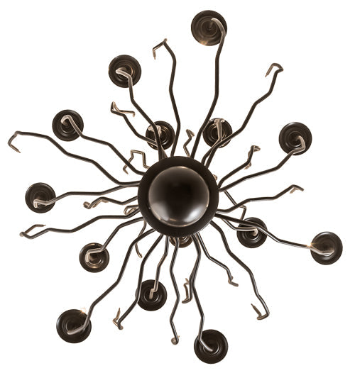 Meyda Lighting Sycamore 42" 16-Light Timeless Bronze Chandelier With Amber Faux Candlelight