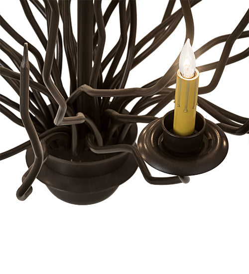 Meyda Lighting Sycamore 42" 16-Light Timeless Bronze Chandelier With Amber Faux Candlelight