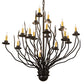 Meyda Lighting Sycamore 42" 16-Light Timeless Bronze Chandelier With Amber Faux Candlelight