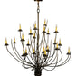 Meyda Lighting Sycamore 54" 22-Light Antique Copper Chandelier With Amber Faux Candlelight