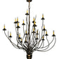 Meyda Lighting Sycamore 54" 22-Light Antique Copper Chandelier With Amber Faux Candlelight