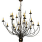 Meyda Lighting Sycamore 54" 22-Light Antique Copper Chandelier With Amber Faux Candlelight