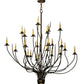Meyda Lighting Sycamore 54" 22-Light Antique Copper Chandelier With Amber Faux Candlelight