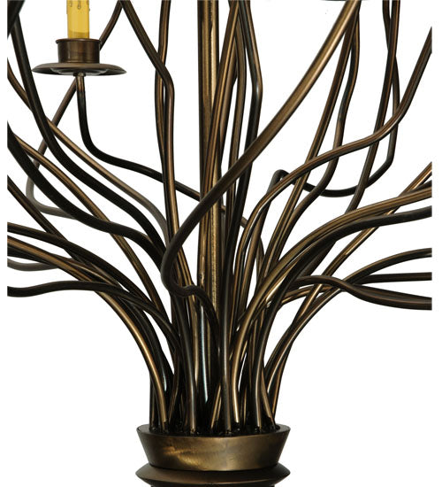 Meyda Lighting Sycamore 54" 22-Light Antique Copper Chandelier With Amber Faux Candlelight