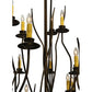 Meyda Lighting Sycamore 54" 22-Light Antique Copper Chandelier With Amber Faux Candlelight