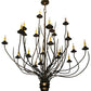 Meyda Lighting Sycamore 54" 22-Light Antique Copper Chandelier With Amber Faux Candlelight