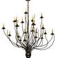 Meyda Lighting Sycamore 54" 22-Light Antique Copper Chandelier With Amber Faux Candlelight