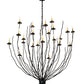 Meyda Lighting Sycamore 54" 22-Light Flat Black Pendant Light With Amber Faux Candlelight