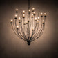 Meyda Lighting Sycamore 54" 22-Light Flat Black Pendant Light With Amber Faux Candlelight